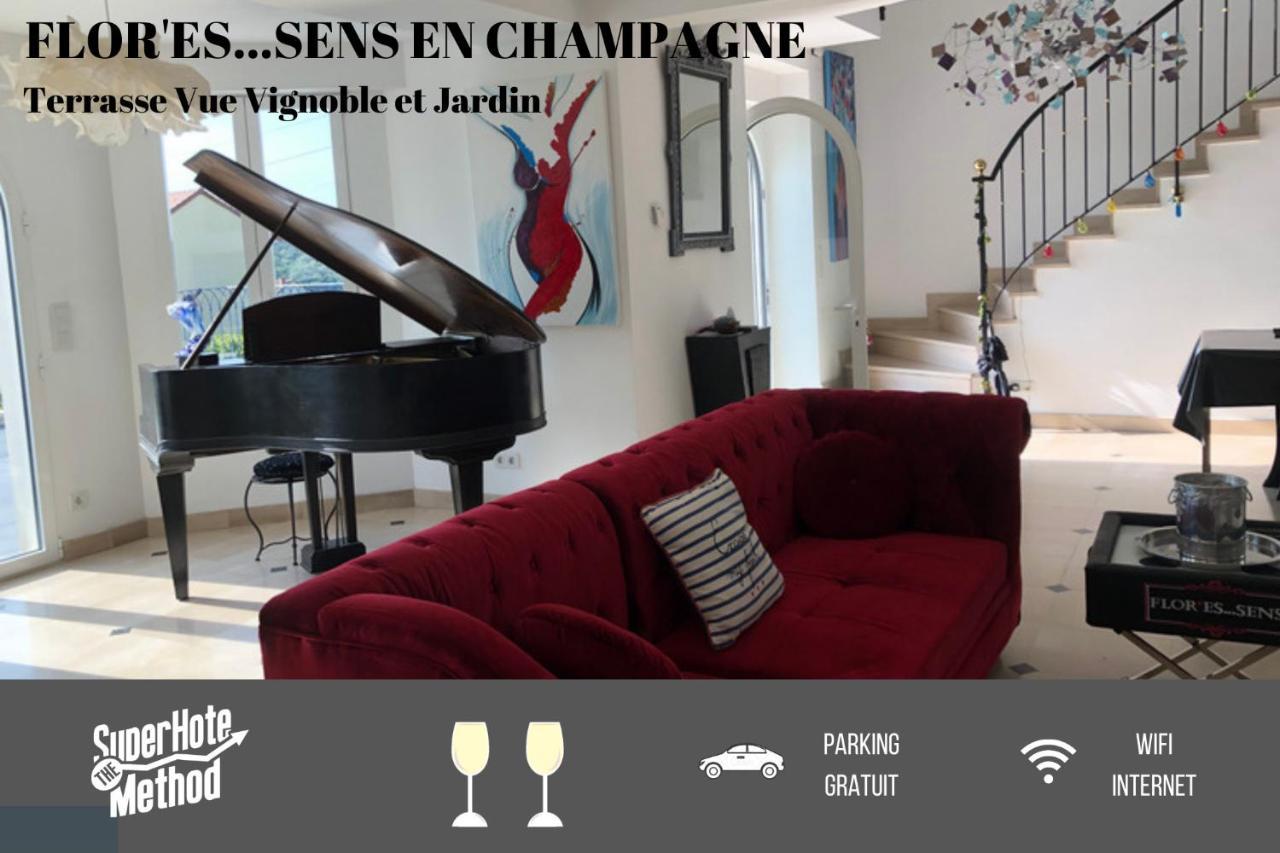 Floressens En Champagne Terrasse Privative Sur Le Vignoble Fleury-la-Riviere Exterior foto